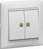 Legrand Valena Бел Переключатель 2-х клавишный с подсветкой (774212)