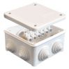Коробка распределительная ОП 85х85х45мм IP54 с клемм. 7 выходов 3 гермоввода 10А 6 контактов крышка на винтах бел. Epplast 130113
