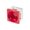 Розетка электрическая 45x45, CEE 7/4, 2K+3, 16A, красная REXANT (11-8978)