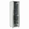 Напольный шкаф 19" 27U 600×600, дверь сплошное стекло, серый, RAL 7035 REXANT (04-2766-211)