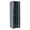 Напольный шкаф 19" 37U 600×600, дверь сплошное стекло, черный, RAL 9005 REXANT (04-3766-212)