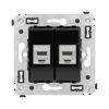 ДКС 4402774 Компьютерная розетка RJ-45 без шторки в стену, кат.6А двойная экранированная, Avanti, черный квадрат