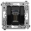 ДКС 4402253 HDMI розетка одинарная в стену, тип А-А, Avanti, черный квадрат