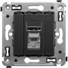 ДКС 4412363 Компьютерная розетка RJ-45 в стену, кат.5e одинарная экранированная, Avanti, черный матовый