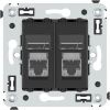 ДКС 4412394 Компьютерная розетка RJ-45 в стену, кат.6 экранированная двойная, Avanti, черный матовый ДКС 4412394 Компьютерная розетка RJ-45 в стену, кат.6 экранированная двойная, Avanti, черный матовый