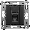ДКС 4412463 Компьютерная розетка RJ-45 в стену, кат.5e одинарная, Avanti, черный матовый