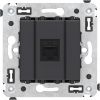 ДКС 4412663 Компьютерная розетка RJ-45 без шторки в стену, кат.5е одинарная, Avanti, черный матовый ДКС 4412663 Компьютерная розетка RJ-45 без шторки в стену, кат.5е одинарная, Avanti, черный матовый