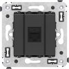 ДКС 4412673 Компьютерная розетка RJ-45 без шторки в стену, кат.6А одинарная, Avanti, черный матовый ДКС 4412673 Компьютерная розетка RJ-45 без шторки в стену, кат.6А одинарная, Avanti, черный матовый