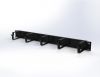 Горизонтальный органайзер Mastermann 19", 1U, 5 колец, глухой 