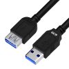 GCR Удлинитель 0.15m USB 3.0 (USB 3.2 Gen 1), AM/AF, 5 Гбит/с, черный GCR-53093