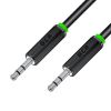 GCR Кабель 0.25m аудио jack 3,5mm/jack 3,5mm черный, ультрагибкий, M/M, Premium, экран, стерео GCR-AVC1114-0.25m