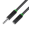 GCR Удлинитель для гарнитуры 0.3m jack 3,5mm/jack 3,5mm черный, 28AWG, M/F GCR-53264