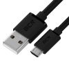 GCR QC Кабель 0.15m MicroUSB, быстрая зарядка, черный TPE, черные коннекторы, 28/22 AWG GCR-53422
