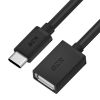 GCR Адаптер переходник OTG 0.75m, CM/AF, черный, 28/28 AWG, экран, армированный, морозостойкий GCR-50600