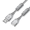 GCR Удлинитель PROF 1.8m USB 2.0 AM/AF для энергоемких устройств, феррит. кольца, прозрачный, 28/24 AWG, экран, армированный, морозостойкий GCR-50918