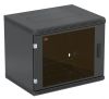 Шкаф телекоммуникационный настенный разборный черный 19”,9U(600x350), ШТ-НСр-9U-600-350-С-Ч дверь стекло ССД 130411-01323