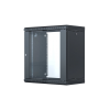 Шкаф телекоммуникационный настенный разборный со съемными боковыми стенками 19”,12U(600x550), ШТ-НСрМ-12U-600-550-С-Ч дверь стекло черный 130411-02712