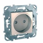  - Schneider Electric SE Unica Беж Розетка 1-ая б/з с защитными шторками винт. зажим (MGU5.033.25ZD)