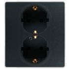  - Legrand Etika Антрацит 2-я Розетка с/з со шторками, авт. клем. 672633