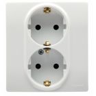  - Legrand Etika Бел Двойная розетка с/з, винт. клем. 672223