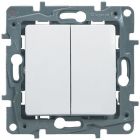  - Legrand Etika Бел Переключатель 2-клавишный, 10А, авт. клем. 672212