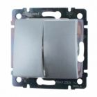  - Legrand Valena Алюминий Переключатель 2-х клавишный (770108)