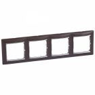  - Legrand Valena Темное дерево/Серебро Рамка 4-ая горизонт. (770374)