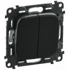  - Legrand Valena ALLURE DIY Антрацит Переключатель 2-клавишный 10А 250В (752918)