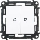  - Legrand Valena LIFE DIY Белый выключатель 2-клавишный с подсветкой 10А 250В (752428)