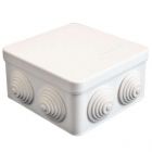  - Коробка распределительная ОП 105х105х56мм IP54 7 выходов 4 гермоввода крышка защелкивающаяся бел. Epplast 100011