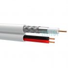  - ELETEC Кабель комбинированный RG59 ССА+2x0.75 мм2 75 Ом, плоский белый, 200 м (04-264)