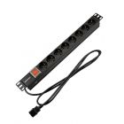 Блок распределения питания для 19" шкафов, горизонтальный, 8 розеток СЕЕ 7/4, 10A, выкл, алюм корп, шнур 2м, вилка C14 REXANT (04-0302-1) - Блок распределения питания для 19" шкафов, горизонтальный, 8 розеток СЕЕ 7/4, 10A, выкл, алюм корп, шнур 2м, вилка C14 REXANT (04-0302-1)