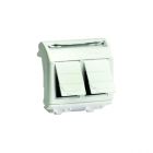  - ДКС 76459B Ком.роз. двойная RJ45 кат.5e экран., 8P8C, Brava, белая, 2мод