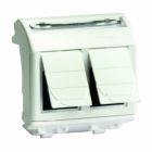  - ДКС 75452S Ком.роз. двойная RJ45 кат.6, 8P8C, Brava, слон.кость, 2мод