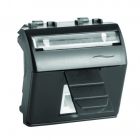  - ДКС 77202N USB 2.0 со шторкой, Brava, черная, 2мод