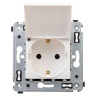  - ДКС 4400013 Розетка с крышкой в стену, 2P+E, с з/ш, Avanti, белое облако