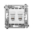 ДКС 4400314 Телефонная розетка RJ-12 в стену двойная, Avanti, белое облако - ДКС 4400314 Телефонная розетка RJ-12 в стену двойная, Avanti, белое облако