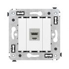  - ДКС 4400763 Компьютерная розетка RJ-45 без шторки в стену, кат.5e одинарная экранированная, Avanti, белое облако