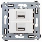  - ДКС 4400543 USB зарядное устройство в стену, Avanti, белое облако, 2.1А