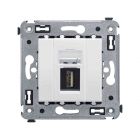  - ДКС 4400403 USB 2.0 розетка одинарная в стену, тип А-А, Avanti, белое облако