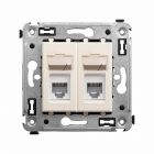 ДКС 4405314 Телефонная розетка RJ-12 в стену двойная, Avanti, ванильная дымка - ДКС 4405314 Телефонная розетка RJ-12 в стену двойная, Avanti, ванильная дымка