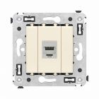  - ДКС 4405793 Компьютерная розетка RJ-45 без шторки в стену, кат.6 одинарная экранированная, Avanti, ванильная дымка