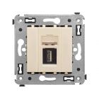  - ДКС 4405403 USB 2.0 розетка одинарная в стену, тип А-А, Avanti, ванильная дымка