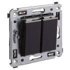  - ДКС 4402124 Инвертор двухклавишный в стену, Avanti, черный квадрат