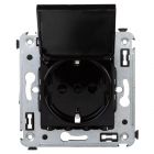 ДКС 4402013 Розетка с крышкой в стену, 2P+E, с з/ш, Avanti, черный квадрат - ДКС 4402013 Розетка с крышкой в стену, 2P+E, с з/ш, Avanti, черный квадрат