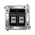  - ДКС 4402364 Компьютерная розетка RJ-45 в стену, кат.5e двойная экранированная, Avanti, черный квадрат