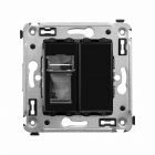  - ДКС 4402463 Компьютерная розетка RJ-45 в стену, кат.5e одинарная, Avanti, черный квадрат