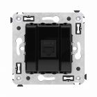  - ДКС 4402693 Компьютерная розетка RJ-45 без шторки в стену, кат.6 одинарная, Avanti, черный квадрат