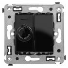  - ДКС 4402133 Диммер поворотный в стену, Avanti, черный квадрат