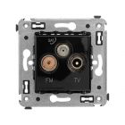  - ДКС 4402533 Розетка TV-FM-SAT в стену, Avanti, черный квадрат